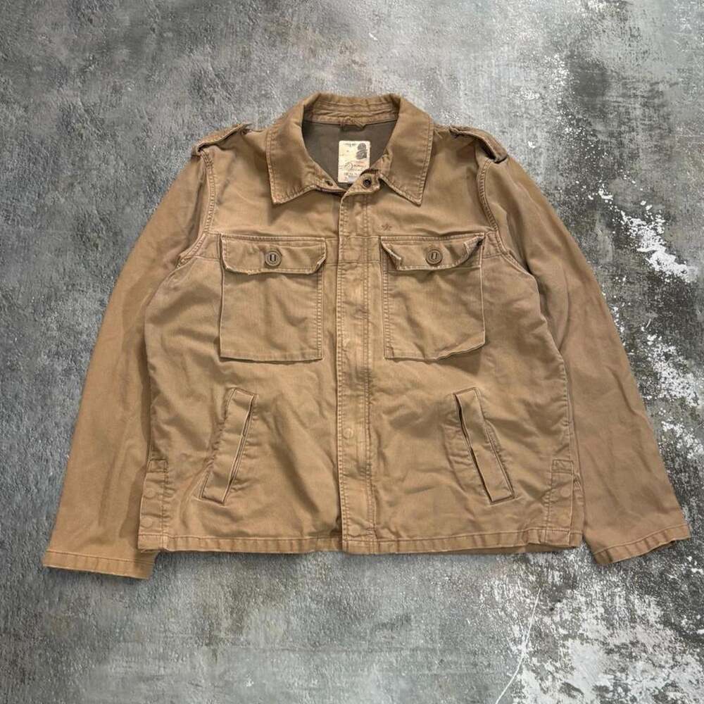 Vintage Tan Old Navy Military Style Jacket. Size XL